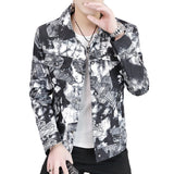 Paisley Denim Jacket Spring and Autumn Hooded Jacket Men's Autumn Jacket