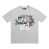 Rrr123 T Shirt Puff Print Graffiti Loose All-Match Retro T-shirt