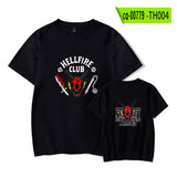 Hellfire Club Shirt Stranger Things Summer Print Pattern Casual round Neck Short Sleeves