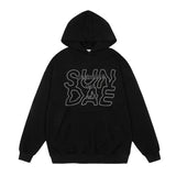 Mens Fall Outfits High Street Sweater Men's Hooded Thin Oversize Couple Loose Top Women's Autumn