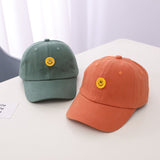 Smiley Face Cap Children's Spring and Summer Button Smiley Face Peaked Cap Baseball Cap