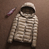 Women Winter Coats Puffer Jacket Down Coat Winter Down Jacket Women Short Hood Outfit Jacket Long-Sleeved Warm