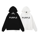 Purple Brand Hoodie Letter Print Loose Casual Hoodie Sweater