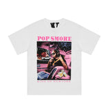 Vlone T Shirts Rapper Character Culture Big V Short Sleeve T-shirt Men and Women High Street Half Sleeve