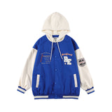 Baby Blue Varsity Jacket Baseball Jacket Men's Embroidery Casual Hooded Jacket