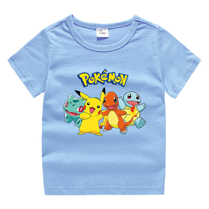 Children Pokemon Pikachu T Shirt Cotton T-shirt Casual Sports Cute
