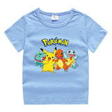 Children Pokemon Pikachu T Shirt Cotton T-shirt Casual Sports Cute