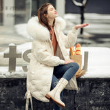 Women Winter Coats Puffer Jacket Down Coat Winter Removable Big Fur Collar Lace-up Zip Autumn Winter Warm Hooded