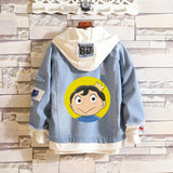 Comic Denim Jacket Hooded Men's and Women's Coats Top