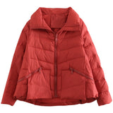 Women Winter Coats Puffer Jacket Down Coat Fall/Winter Stand-up Collar Thermal Light Thin Short Down Jacket Coat