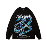 Mens Fall Outfits Long-Sleeved T-shirt Boys Loose Couple Oversize Sweater