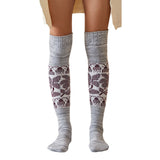 Winter Chunky Cable Thick Knit Thigh High Socks Long Stockings Boot Autumn Winter Retro Ethnic Style Woolen Yarn Socks