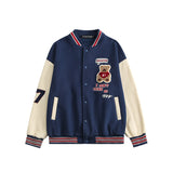 The Bears Varsity Jacket Heyhenry Brushed Jacket Casual Bear Letter College Jacket Jacket Men and Women Couple's Tops