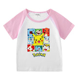 Children Pokemon Pikachu T Shirt Summer Clothing Short Sleeve T-shirt Men's Top