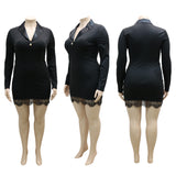 Nina Parker Black Dress Lace Hem Dress