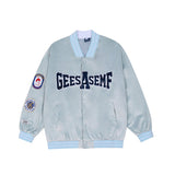 Baby Blue Varsity Jacket Letter Loose Men and Women Autumn Men's Jacket Baseball