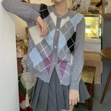 Preppy Aesthetic Sweater Spring and Autumn Vintage Loose Knitted Cardigan Sweater Coat