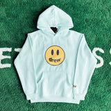 Drew House Smiley Velvet Padded Hooded Sweatshirt Casual Trend Loose Couple Hoodie