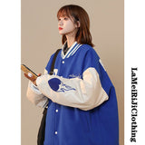 Baggy Jacket Spring and Autumn Baseball Uniform Men and Women Loose Jacket Coat