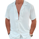 Men Hawaii Shirts Loose Casual Collar Short Sleeve Shirt