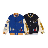Baby Blue Varsity Jacket Loose Men and Women Autumn Coat Baseball Uniform Jacket