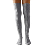 Winter Chunky Cable Thick Knit Thigh High Socks Long Stockings Boot Knitted Socks over the Knee Lengthened Stockings