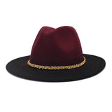 Cowboy Hats Flat Brim Broad-Brimmed Hat Autumn and Winter British Style Men and Women Fedora Hat