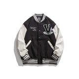 Varsity Jacket Vintage Men's Autumn Coat Campus Color Contrast Patchwork Baseball Collar Casual Jacket
