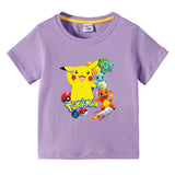 Children Pokemon Pikachu T Shirt Children Summer Clothing Short Sleeve T-shirt