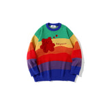 Mens Fall Outfits Autumn and Winter Bear Brocade Sweater Men and Women Loose Couple Sweater Students