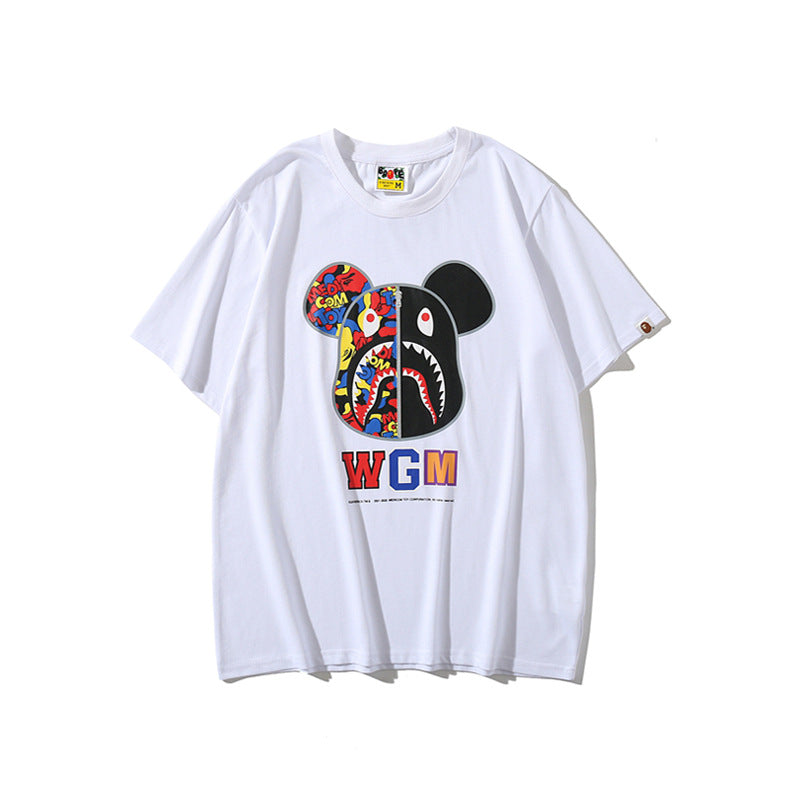 WGM Shirt Colored Mosaic Printed round Neck T-shirt