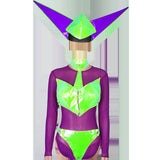 Women Rave Outfits Tops Sexy Big Show Collar Dancing Dress Stage Wear