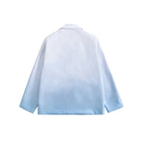 Men's Casual Suit Man Blzer Gradient Tie-Dye Blazer Men's Loose Lapels Jacket Casual Small Suit