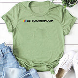 Let's Go Brandon T Shirt Letter Print Short-Sleeve T-shirt Bottoming Shirt