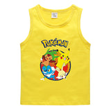 Children Pokemon Pikachu T Shirt Cotton Sweat Absorbing Sports Vest