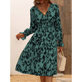 Nina Parker Graffiti Dress Printed Waist-Controlled Long Sleeve Dress