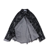 Men Denim Coat Jean Jackets Retro Style Worn-out Denim Jacket Men's Loose Lapels Shirt Stitching False Two-Piece Jackets