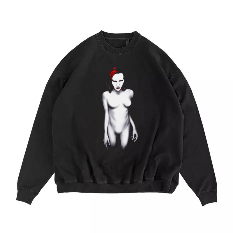 Marilyn Manson Sweatshirt Sweater Long Sleeve Men and Women