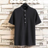 Men Hawaii Shirts Men's Solid Color Short Sleeve Shirt Casual