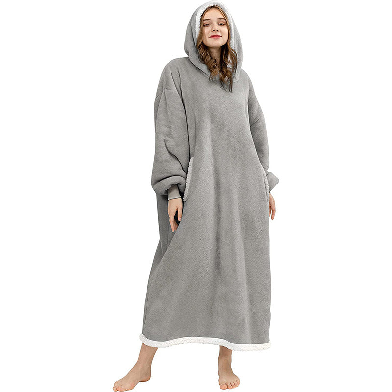 Hoodies Blankets Leopard Print Lazy Blanket Flannel Lamb Wool