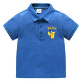 Children Pokemon Pikachu T Shirt Polo Cotton Baby T-shirt