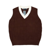 Men Sweater Vest Color Matching Sweater Vest Men's BF Idle Style Loose V-neck Sleeveless Sweater Waistcoat Vest
