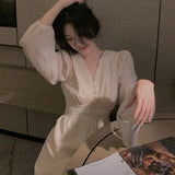 Daisy Buchanan Dress Vintage Sequined V-neck Dress for Women Spring and Autumn