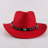 Cowgirl Hats Ethnic Style Western Style Cowboy Hat Rivet Woolen Hat