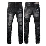 Purple Brand Jeans Black Paint Worn Jeans