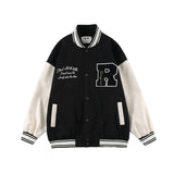 Baby Blue Varsity Jacket Vintage Baseball Uniform Jacket Male Baggy Coat