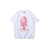 Shark Print T Shirt Casual Pink T-Shirt Short Sleeve