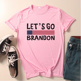 Let'S Go Brandon T Shirt Letter Short Sleeve Printed Fashion T-Shirt
