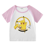 Children Pokemon Pikachu T Shirt Summer Wear Short Sleeved T-shirt Leisure Sports
