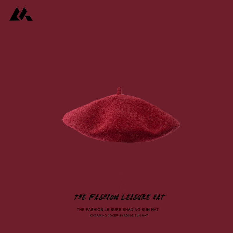 Toboggan Hat Beret Warm Wool Hat Female